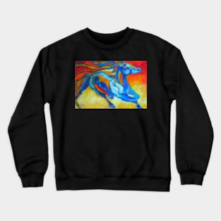 Sunset horse running outback Crewneck Sweatshirt